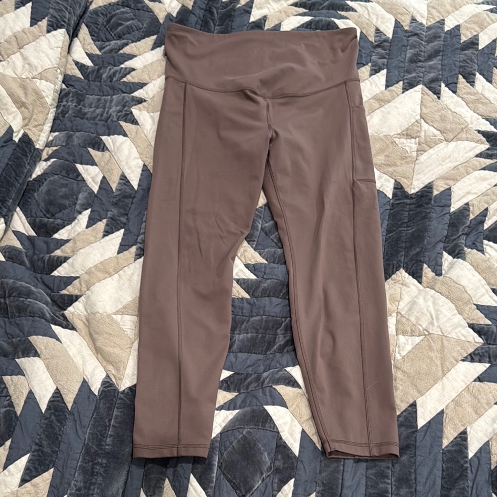 GAP MATERNITY Brown Leggings with Wide Waistband and Matte Finish
